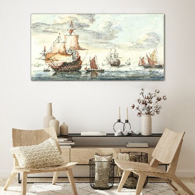 Glasbild Kreuzfahrt mit historischen Segelschiffen
