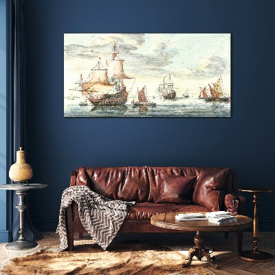Glasbild Kreuzfahrt mit historischen Segelschiffen