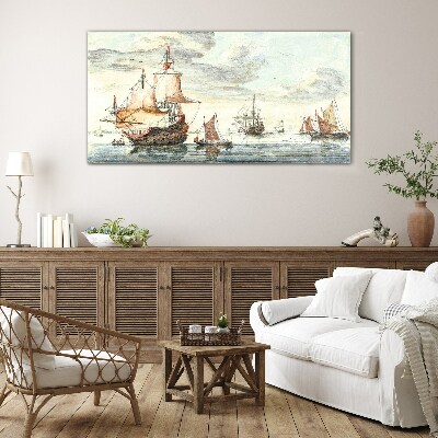 Glasbild Kreuzfahrt mit historischen Segelschiffen