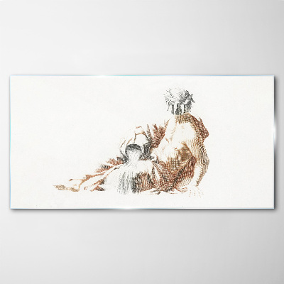Glasbild Mythologischer Mann mit Krug