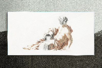 Glasbild Mythologischer Mann mit Krug