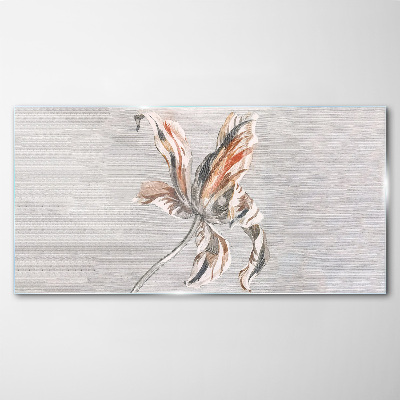 Glasbild Eine zarte Blume auf grauem Hintergrund