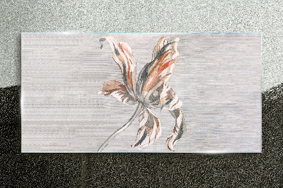 Glasbild Eine zarte Blume auf grauem Hintergrund