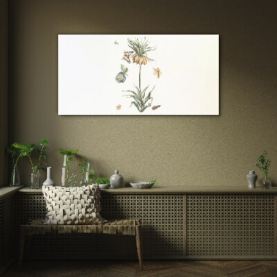 Glasbild Florale Motive in zarten Farben