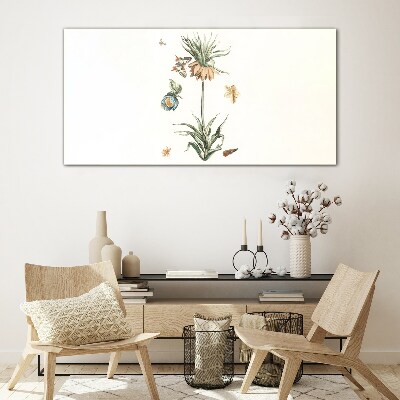 Glasbild Florale Motive in zarten Farben