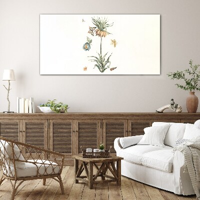 Glasbild Florale Motive in zarten Farben