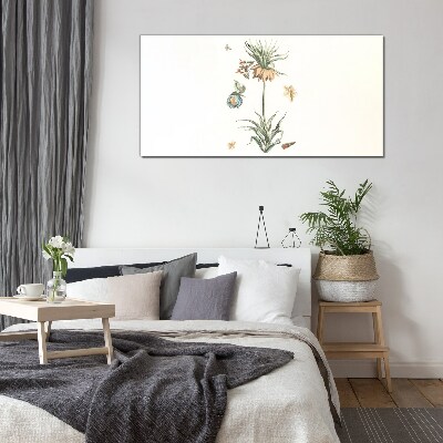 Glasbild Florale Motive in zarten Farben