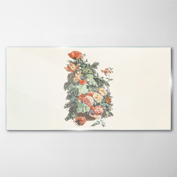 Glasbild Blumenarrangement in einer Vase