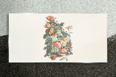 Glasbild Blumenarrangement in einer Vase