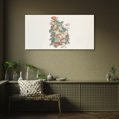 Glasbild Blumenarrangement in einer Vase