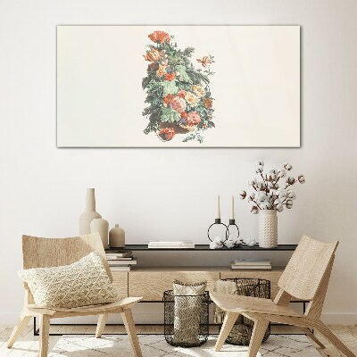 Glasbild Blumenarrangement in einer Vase
