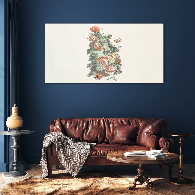 Glasbild Blumenarrangement in einer Vase