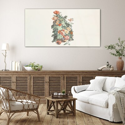 Glasbild Blumenarrangement in einer Vase