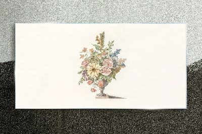 Glasbild Blumenstrauß in einer Vase