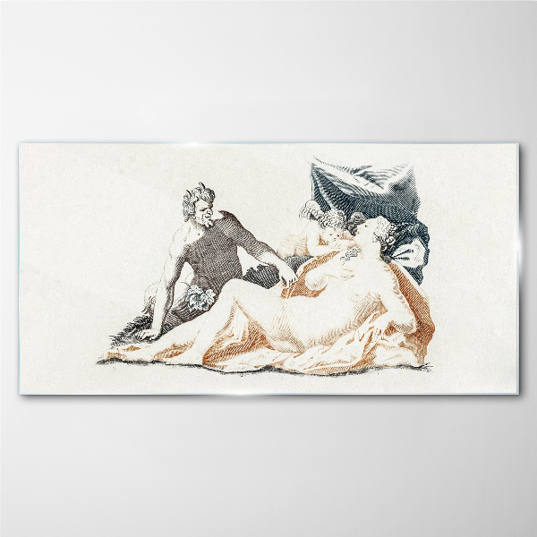 Glasbild Mythologische Szene mit Gottheiten
