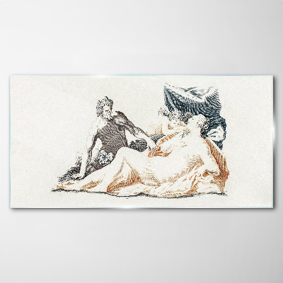 Glasbild Mythologische Szene mit Gottheiten