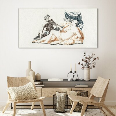 Glasbild Mythologische Szene mit Gottheiten