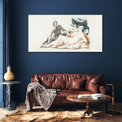 Glasbild Mythologische Szene mit Gottheiten