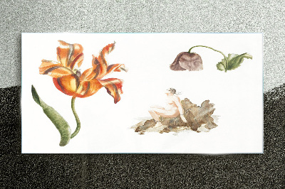 Glas bild Florale Motive in zarten Farbtönen