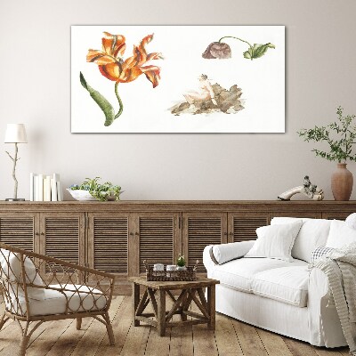 Glas bild Florale Motive in zarten Farbtönen