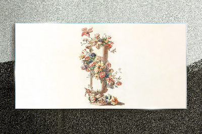 Glasbild Blumenvase mit Naturmotiv