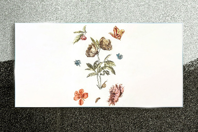 Glasbild Florale Motive in Pastelltönen