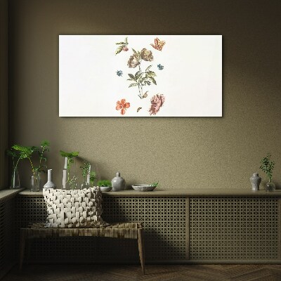 Glasbild Florale Motive in Pastelltönen