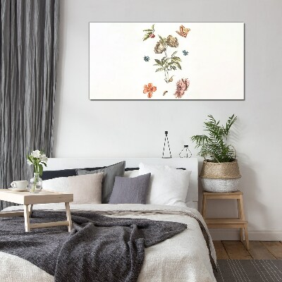Glasbild Florale Motive in Pastelltönen