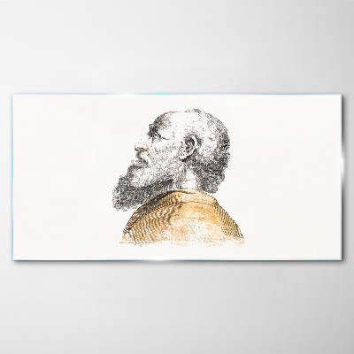 Glasbild Porträt eines Mannes mit Bart