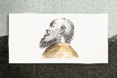 Glasbild Porträt eines Mannes mit Bart