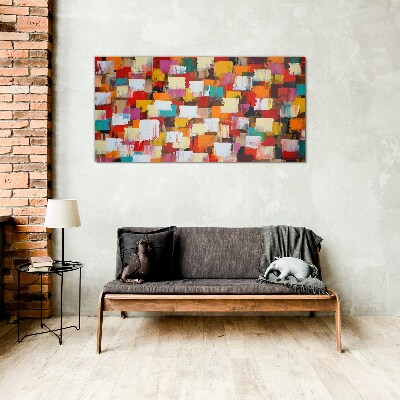 Glas bild Buntes, abstraktes Mosaikmuster