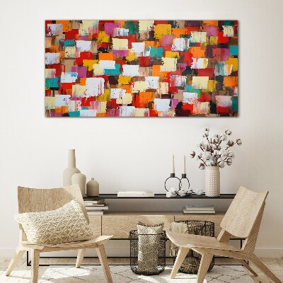 Glas bild Buntes, abstraktes Mosaikmuster