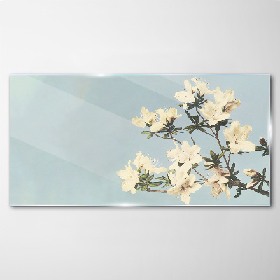 Bild auf glas Blumenkomposition auf blauem Hintergrund