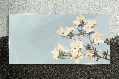 Bild auf glas Blumenkomposition auf blauem Hintergrund
