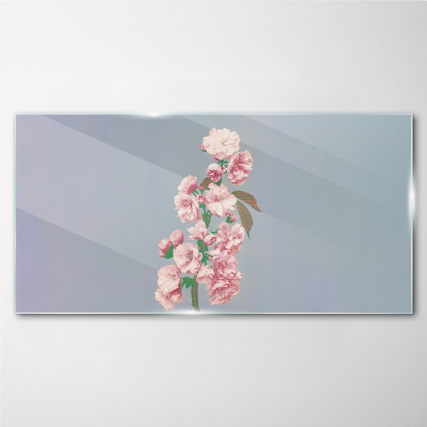 Glasbild Blumenlandschaft in Pastelltönen