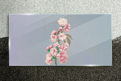 Glasbild Blumenlandschaft in Pastelltönen
