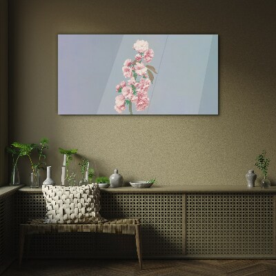 Glasbild Blumenlandschaft in Pastelltönen