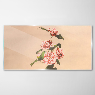 Glasbild Blumenmotiv in zarten Farbtönen