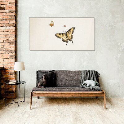 Glasbild Schmetterlinge in zarter Harmonie