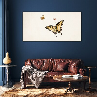 Glasbild Schmetterlinge in zarter Harmonie