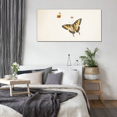 Glasbild Schmetterlinge in zarter Harmonie