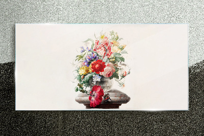 Glasbild Blumenarrangement in einer Vase