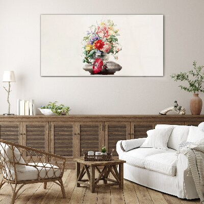 Glasbild Blumenarrangement in einer Vase