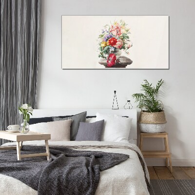 Glasbild Blumenarrangement in einer Vase