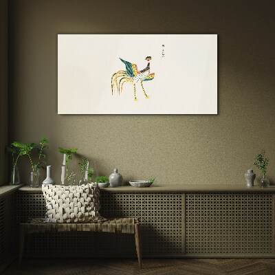 Glasbild Bunter Vogel auf dem Hintergrund