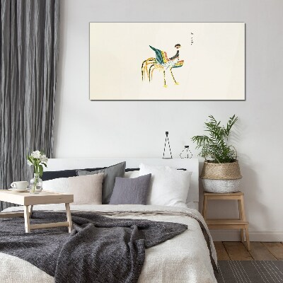 Glasbild Bunter Vogel auf dem Hintergrund