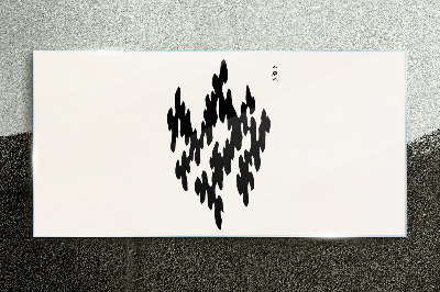 Glasbild Schwarze Figuren auf weißem Hintergrund