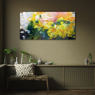 Glasbild Frühlingsblumen in intensiven Farben