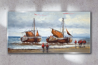 Bild auf glas drucken Segel am Horizont