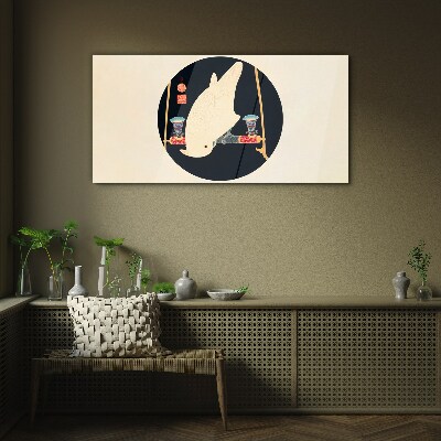 Glasbild Fischharmonie in einer Mondnacht